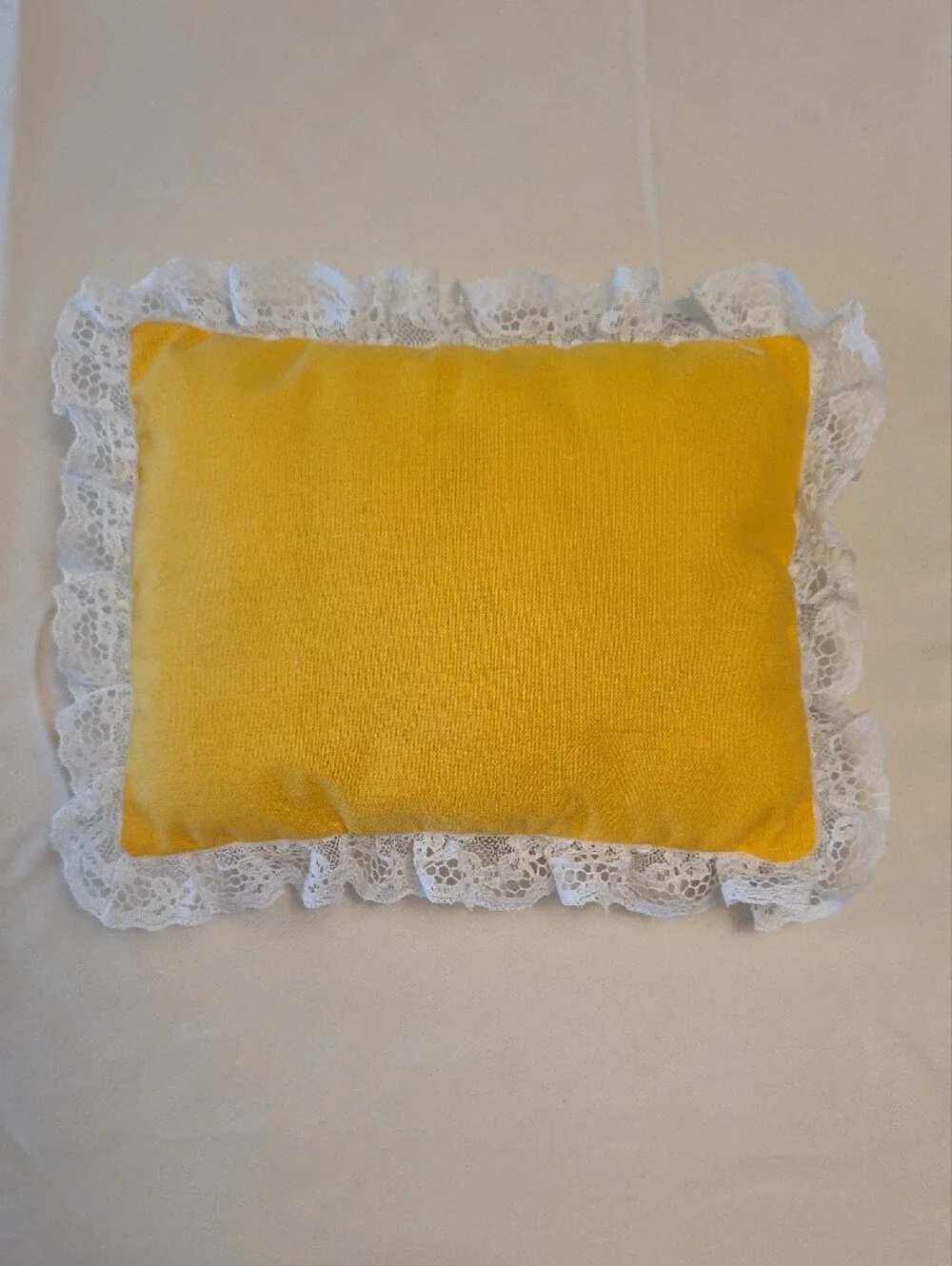 Yellow Lace Embroidered 'Happy Birthday to a Special Friend' Pillow